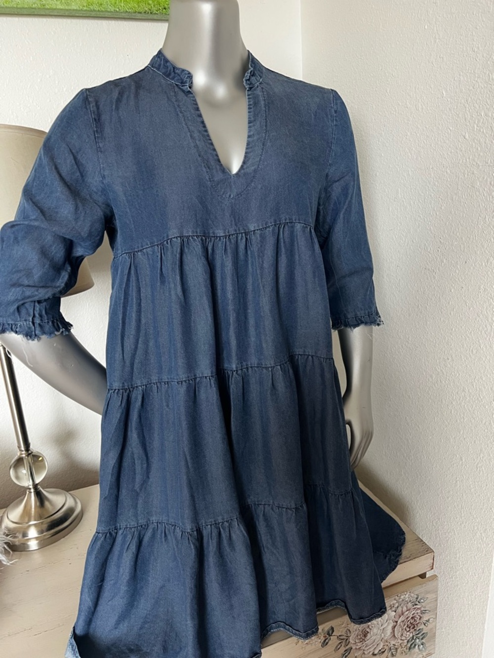 Valentina Naldi Italy flounced tiers tencil dress sz Med